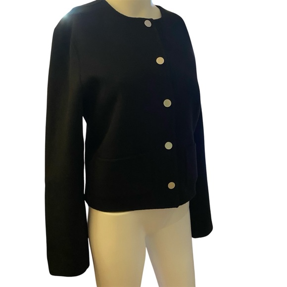 Theory Size 4 Black Cropped Wool and Cashmere Jacket - Picture 3 of 10
